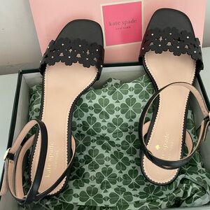 Kate Spade Black Daisy Mid Sandals